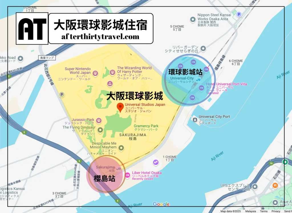 大阪環球影城住宿地圖